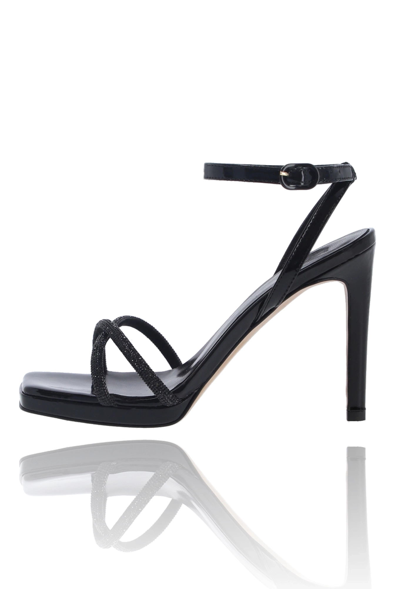 Blackdoe - Piel natural - Sandalias de charol con tiras brillantes